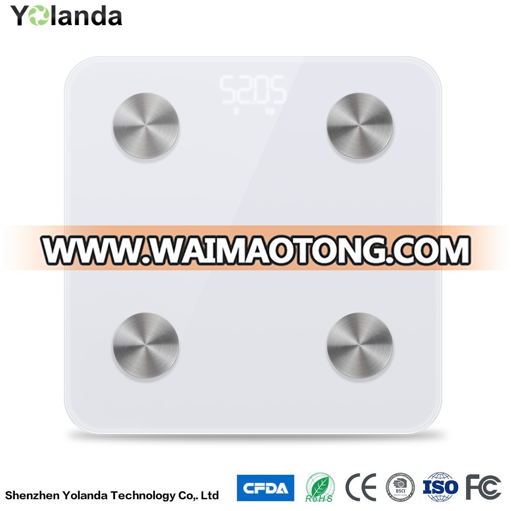 Fashionable wireless weight scale with bluetooth function measuring body fat smart scale CS20M Yolanda